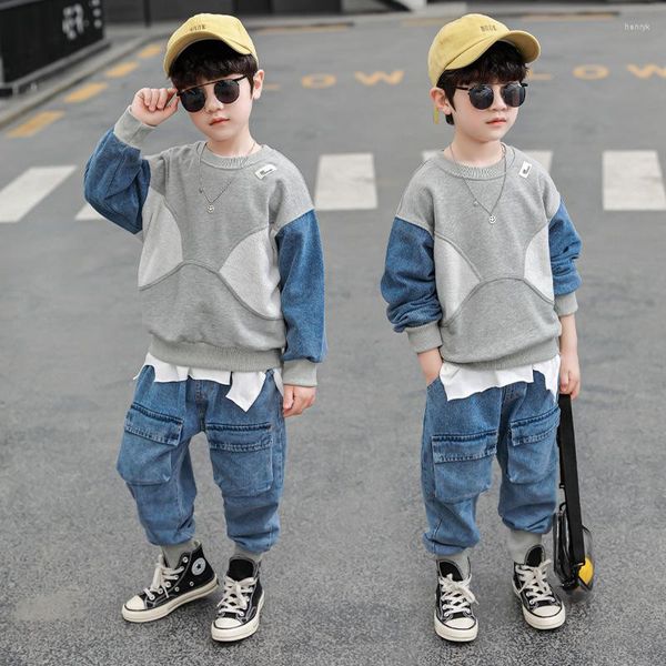 Kleidung Sets 2023 Kühlen Frühling Herbst Kinder Kleidung Set Jungen Sweatshirts Hosen 2 teile/satz Kinder Schule Strand Kostüm Teenager mädchen