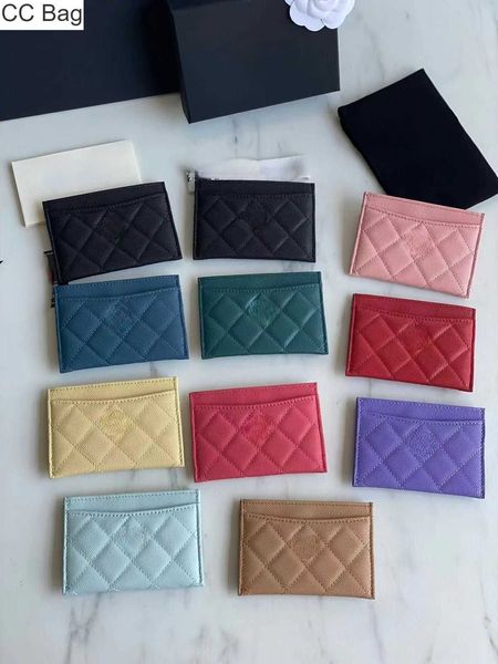 10a cc çanta lüks tasarımcı kart sahibi kadınlar cüzdan kredi cüzdanları kadın klasik kapitone kart çantası moda koyun derisi mini havyar orijinal kalitesi basit tek parça