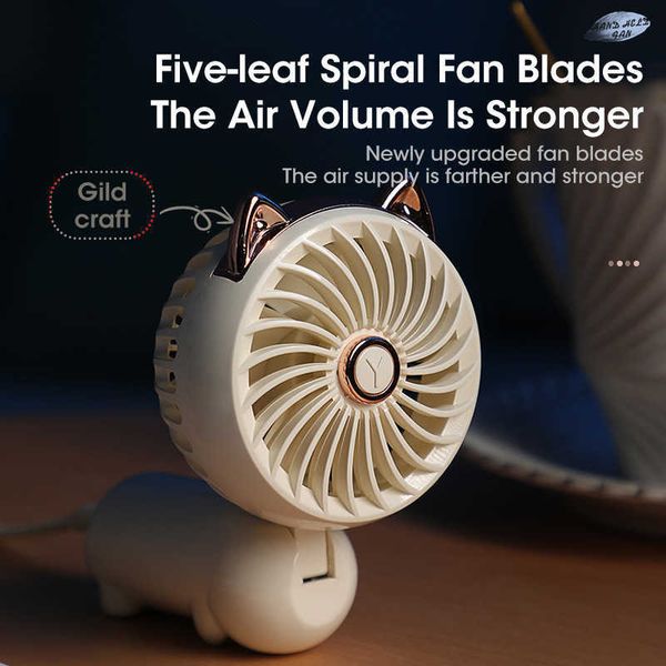 Elektrik Fan Kameraları Sevimli Şarj Edilebilir El Fan Moda Karikatür Taşınabilir USB Ücret Fan Hava Soğutucu Küçük Hediye Katlanabilir