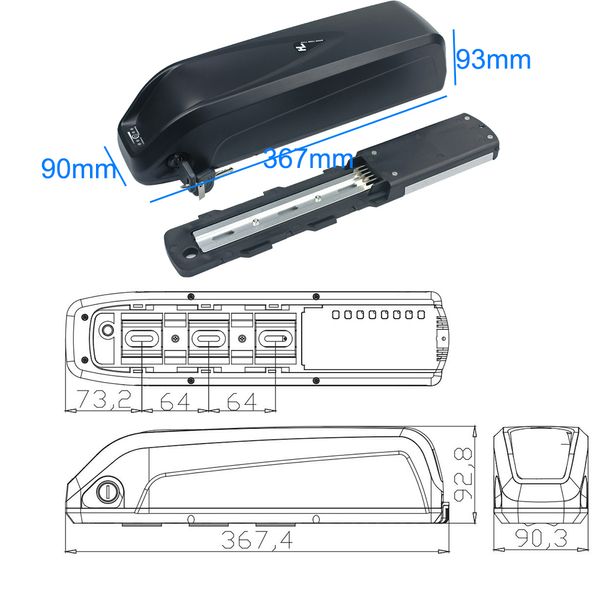 Ranger R1 36Volt 10,4Ah 12Ah 15ah 17,5ah Hailong E-Bike-Batterien Rücktrittbremse Tongsheng TSDZ1 36V 250W Motoren