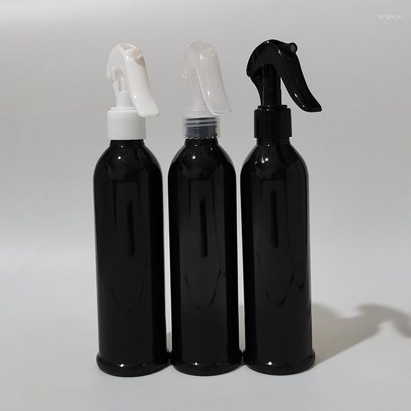 Bottiglie di stoccaggio 20pcs 250ml Vuoto Bottiglia di plastica nera Spruzzatore a grilletto Pompe per l'acqua utilizzate per i fiori Spray per il trucco della casa Cosmetico