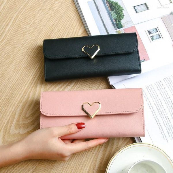 Portafogli Donna Borse lunghe Luxury Love Heart For Girl Fermasoldi Pocket Card Holder Pochette per telefono femminile