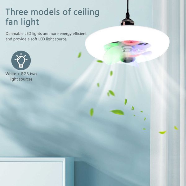 Ventiladores elétricos LED Luzes de teto 60W Ventilador de teto Luz de baixo ruído Moderno Lustre Ventilador Engrenagem Ventilador de resfriamento ajustável Luz para sala de estar