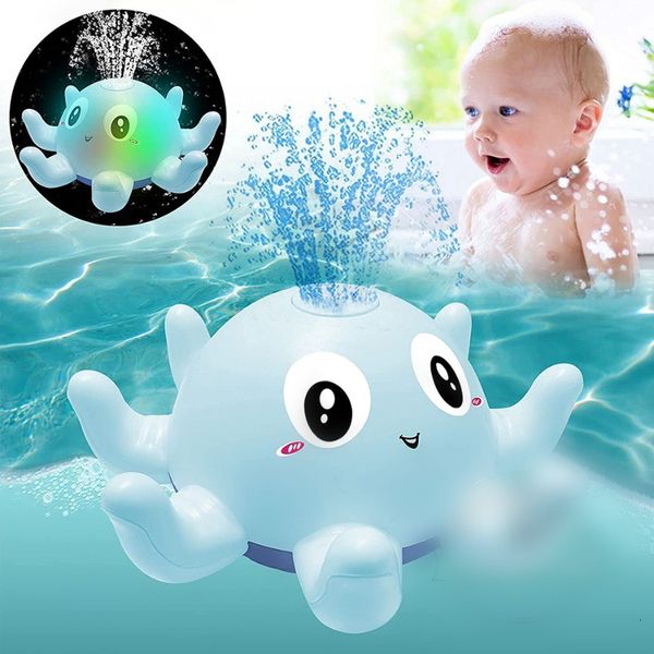 Sand Play Water Fun Baby Bath Toys Spray Showing Bathing for Kids Electric Whale Ball with Light Music LED ool Banheira Toy 230711