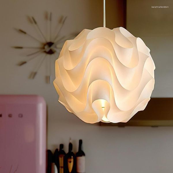 Lampade a sospensione Lampada a fiore in PVC bianco LED E27 Sala da pranzo Camera da letto Negozio di abbigliamento Corridoio Apparecchi di illuminazione creativa Cavo regolabile