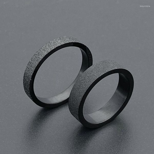 Cluster Ringe Einfache 3mm 5mm Frau Männer Paar Schwarz Titan Ring Matte Finished Finger Schmuck Für Männliche hochzeit Bands Geschenk