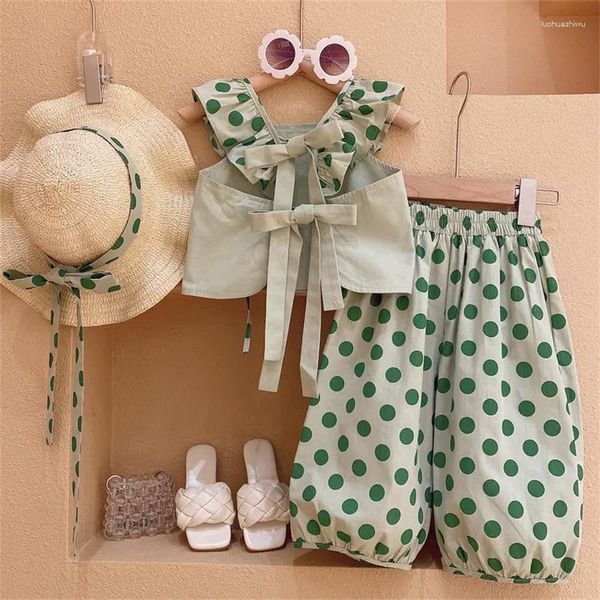 Kleidung Sets Infant Baby Mädchen Outfit Set 2023 Sommer Koreanische Modische Ärmellose Tops Shorts Zwei-stück