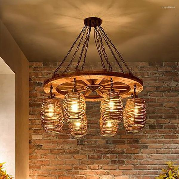 Подвесные лампы ретро чертаж Американская лампа Ностальгическая промышленная батонная кофейная одежда
