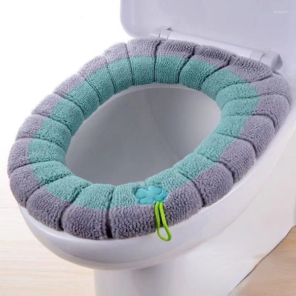 Capas de assento de vaso sanitário 1 peça capa de banheiro macio mais quente lavável almofada almofada acessórios acessórios de toalete