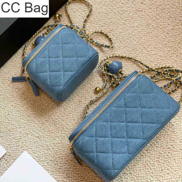 CC Çanta Alışveriş Çantaları Kadın Denim Tuval Tasarımcı Altın Top Tankörü Klasik Kaptan Eklenen Ekose Donanım Zip Crossbody Omuz Lüks