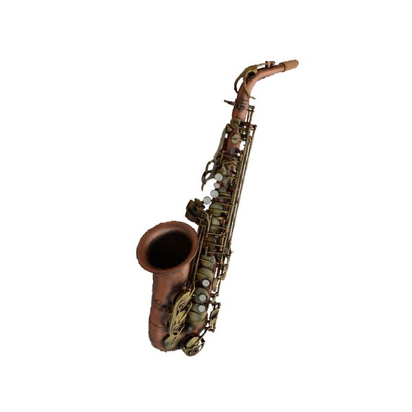 Saxophon, SAX-Instrumente, roter antiker Korpus, grünes Saxophon, Es-Alt-Saxophon mit Klappe