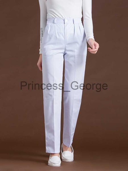 Diğerleri giyim hemşire pantolon beyaz iş pantolon elastik pantolon bel kalın ince bölüm tıbbi hemşirelik üniforma giysileri kadın spodnie medyczne x0711
