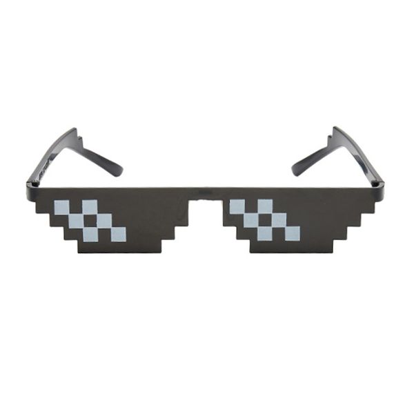 Neue Mosaik Sonnenbrille Weiblich Männlich Trick Spielzeug Thug Life Brille Deal With It Brille Pixel Frau Mann Schwarz Mosaik lustige Spielzeug