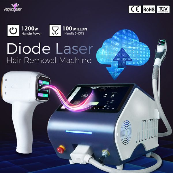 Macchina professionale per la depilazione laser a diodi laser 808nm Sistema Android con sistema di raffreddamento Rafforzamento della pelle Nessun effetto collaterale Nessuna macchina per la depilazione del dolore