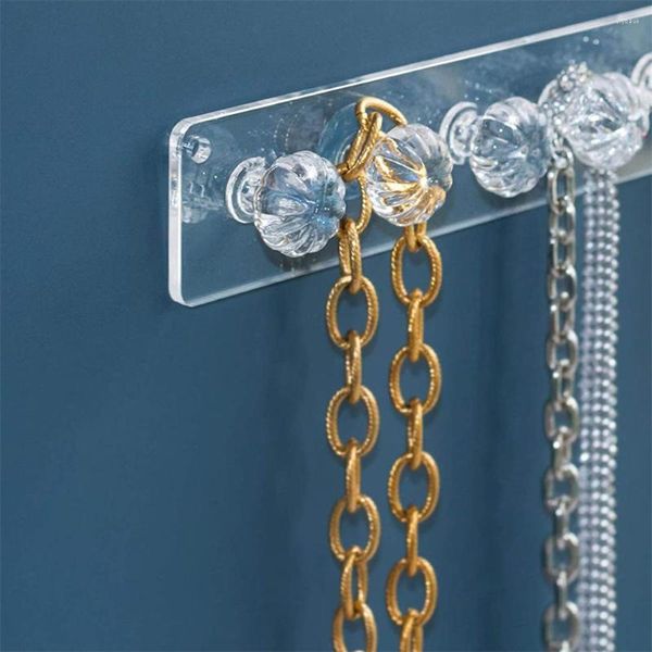 Sacchetti per gioielli XXAransparent Acrilico Jewerly Rack di stoccaggio Orecchino Collana Appendiabiti Supporto per espositore da parete Organizzatore per le donne