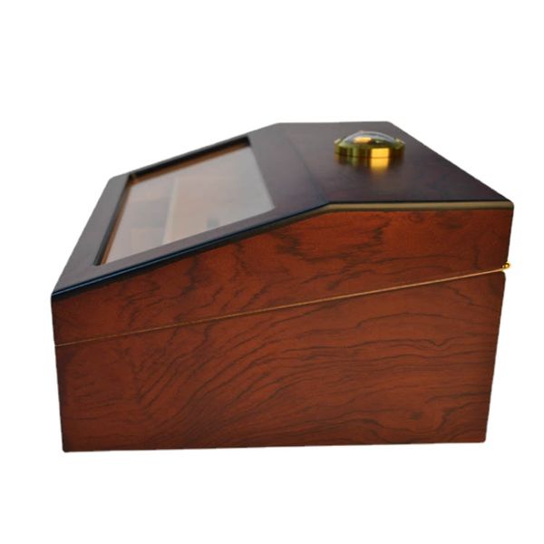 Humidor per sigari in legno di cedro a doppio strato in mogano vintage Scatola per sigari di grande capacità Portasigari con igrometro Umidificatore Presa di fabbrica