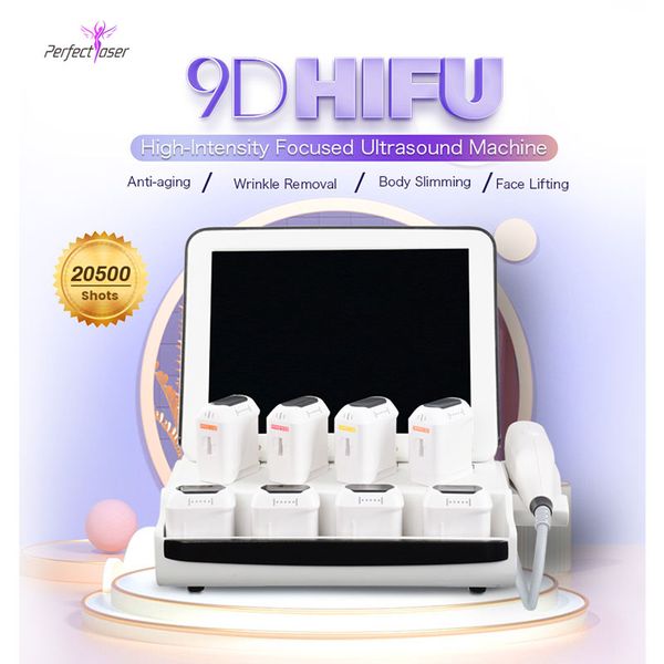 Portable 9d hifu korea Face Lifting Rimozione delle rughe Macchina per la cura della pelle antietà ad alta frequenza per uso domestico