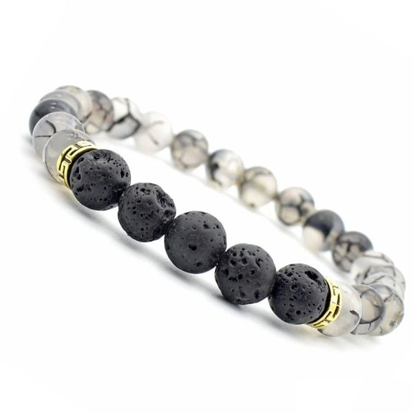 Charm Bracelets Natural Lava Stone Bead Bracelet Diy Volcano Essential Oil Difusor For Women Men Yoga Jewelry Drop Delivery Dh2M9