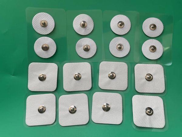 16 Stück wiederverwendbare selbstklebende Gel-Kohlenstoff-Klebeelektroden-Pads, 3,9 mm, Druckknopf, rund, 3 mm, Healy-Zubehör