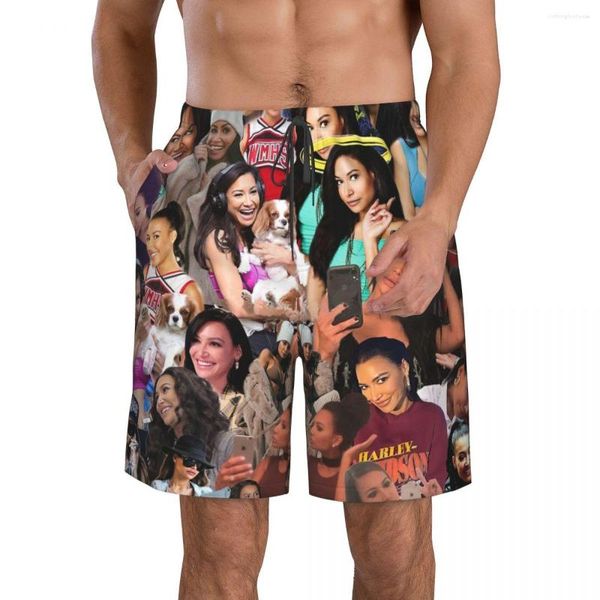 Pantalones cortos para hombre Naya Rivera Po Collage Beach Fitness Traje de baño de secado rápido Funny Street Fun 3D