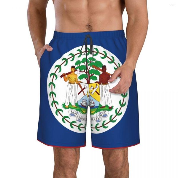 Shorts masculinos de secagem rápida verão cuecas de praia para homens calções de banho natação praia bandeira de Belize