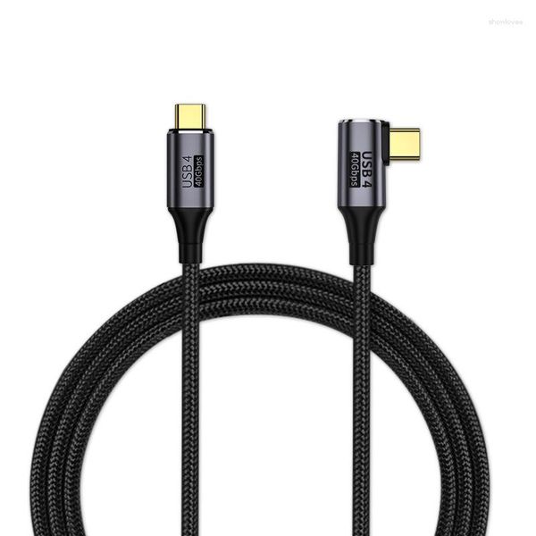 Computerkabel USB C zum Kabel 100 W USB4.0 Typ Datenkabel PD Schnellladeleitung Ladegerät rechtwinklig 30 cm