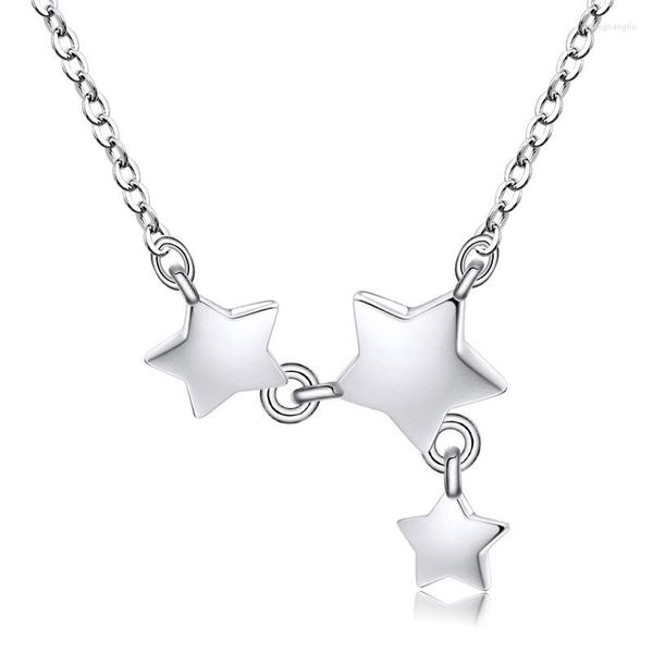 Anhänger Halsketten Einfache Drei Sterne Halskette Exquisite Süße Frauen Hochzeit Schlüsselbein Kette Mode Schmuck Mädchen Geschenk