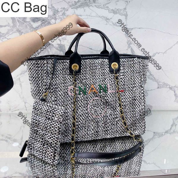 Bolsa CC Feminina Spoet Qoutdoor Bolsa Sopping Patchwork Twotone Tweed Multicolor Letter Shoulder Bags Designer Lager Capacity Multi Pouchette Luxury Sacoche 36x