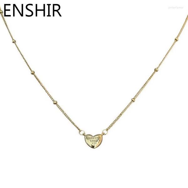 Ketten ENSHIR Liebe Herz Brief Halskette Für Frauen Exquisite Romantische Schlüsselbein Kette Choker Geschenk Verlobung Schmuck