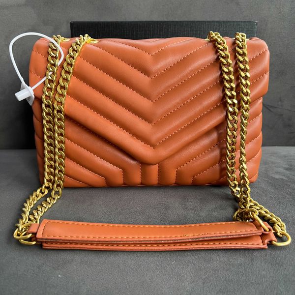 Atacado Couro Genuíno Crossbody Bolsa preta Feminina masculina Bolsa e bolsa Classic flap clutch Bolsas de grife Bolsa de luxo corrente dourada pochette bolsas de ombro acolchoadas