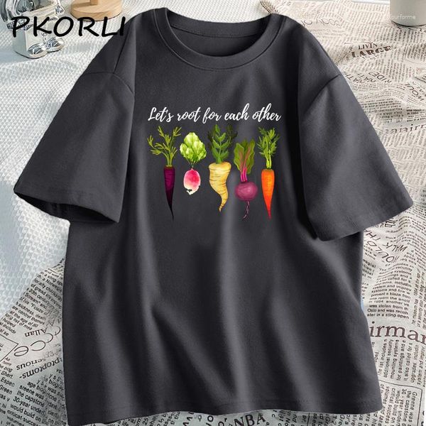 T-shirt da donna Facciamo il tifo l'uno per l'altro e guardiamo crescere la maglietta T-shirt con piante vegetali T-shirt da donna estiva floreale T-shirt casual