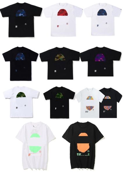 Tasarımcı Erkek Tişörtler Sokak Giyim Kısa Kollu Floresan Büyük Başlı Mektup Erkek Kadın Tees Tişörtleri Tees Marka Tutarları Tişörtler Çiftler Üst Giyim Külotu