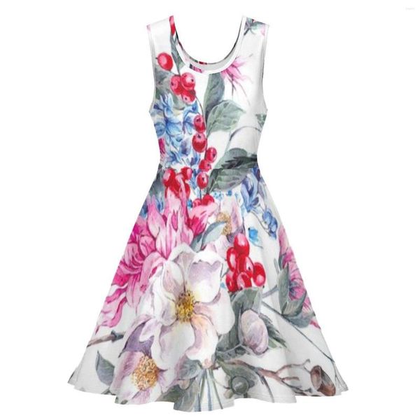Повседневные платья летнее женское платье 3d цветочные рисунки с высокой четкой