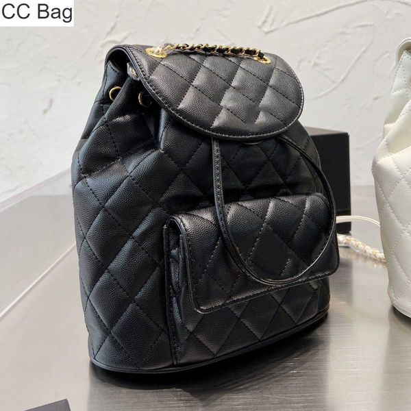 10A CC Bag Clássica mochila de luxo costura caviar antigo pele de carneiro ms hardware diamante corda fina corrente bolso mais bolsa de viagem feminina fashion ao ar livre