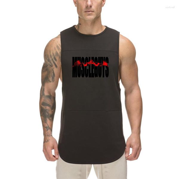 Regata masculina verão moda respirável secagem rápida academia treino fitness casual muscular sem mangas camiseta sensação legal roupas de marca