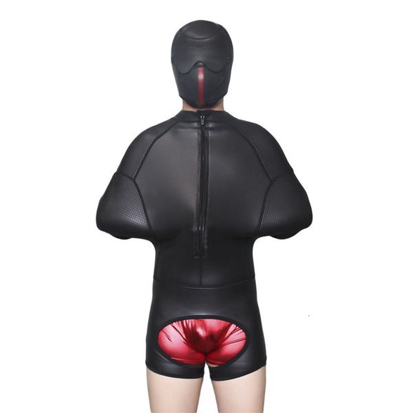 Brinquedos sexuais para casais lingerie sexy acessórios sexuais máscara sexo masculino sm bondage pacote encadernação roupas esponja de mão abertura com zíper roupas de borracha 230710