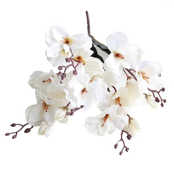 Fiori decorativi Manna Artificiale Finta Orchidea Composizioni Centrotavola Centrotavola Seta Petali Bianchi Con Disposizione Dei Fiori