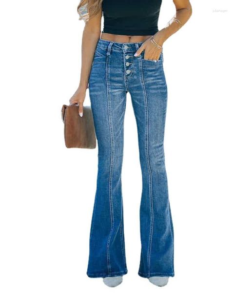 Jeans da donna Primavera Estate Flare Pant Denim Donna Pantaloni a vita alta Casual stile europeo da donna