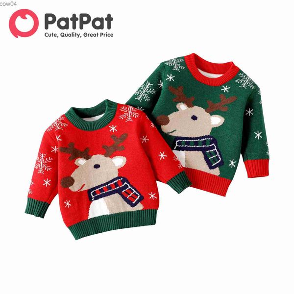 Weihnachten Sweatshirts Baby Jungen Kleidung Mädchen Herbst Rentier Grafik Langarm Gestrickte Pullover L230625