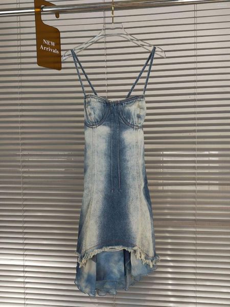 Abiti casual 2023 Capispalla da appendere in denim alla moda con giunture in maglia piccante da ragazza di alta qualità