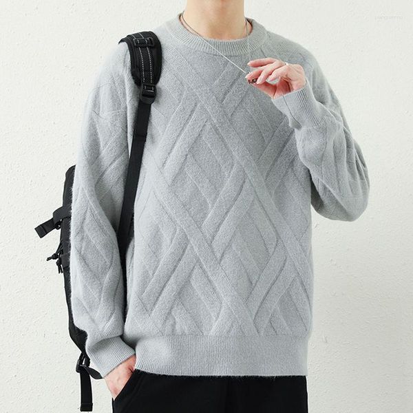 Erkek Sweaters 2023 Yüksek Son Moda Marka Örme Külot Sweater Erkekler O Boyun Otum Kış Yünlü Günlük Jumper Giysileri Q496