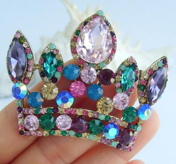 Broches lindos pingente de broche de coroa pingente de cristal austríaco multicolorido EE05050C6