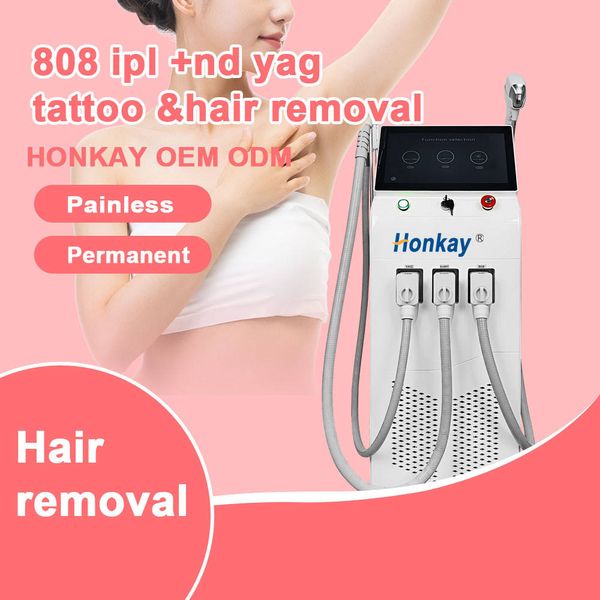 Hochleistungs-Elight IPL 808 nm Laser Nd Yag 3 in 1 Diodenlaser Schnelle Haarentfernungsmaschine Nd Yag Laser Tattooentfernung und Hautverjüngung