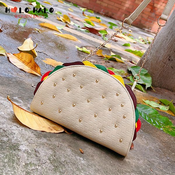 Borse da sera Cute Mexico Taco Shape Women Food Model Borsa e borsetta Designer femminile Clutch Party Bag Girls Chain Ladies Shoulder 230711