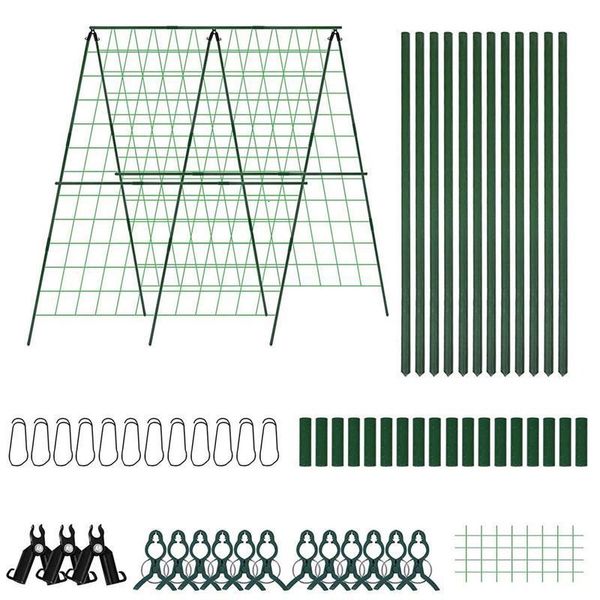 Altri attrezzi da giardino Traliccio per cetrioli Set di una cornice per piante vegetali Supporti per la coltivazione Adatta per arrampicata staccabile 48x48 pollici con rete e clip 230710