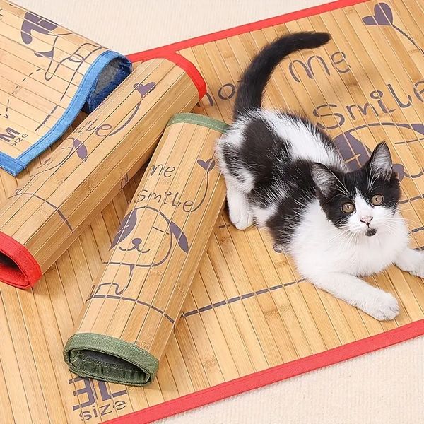 Tapete para animais de estimação tapete de bambu para cães almofada refrescante para cães de verão tapete de bambu para animais de estimação