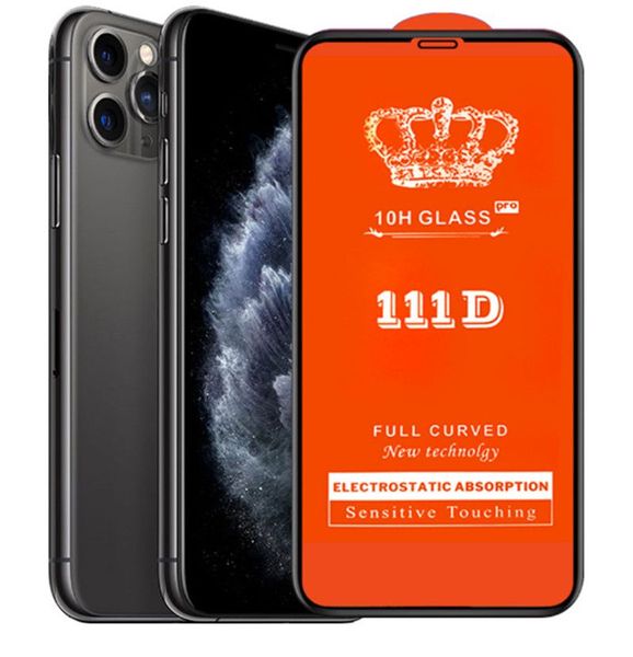 5D 10D 111D Full Cover Displayschutzfolie 9H gehärtetes Glas Kohlefaser Displayschutzfolie für iPhone 12 Mini X 6 6s 7 8 Plus Xs Max