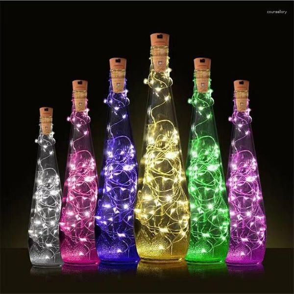 Corde Decorazione natalizia 1-3M Tappo per bottiglia per artigianato in vetro LED Fata String Lampade Filo di rame Luci Ghirlanda Matrimonio Festa di Natale