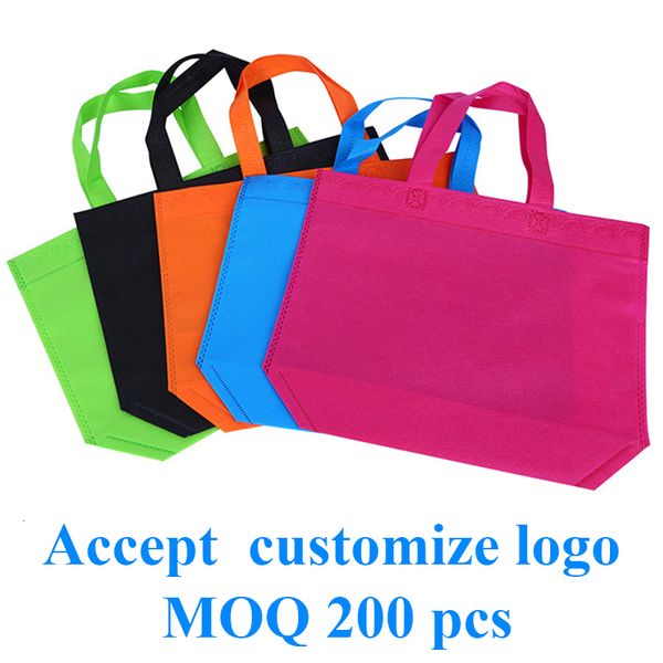 Borse per la spesa 20 pezzi Borse per la spesa in tessuto non tessuto Borse per la spesa Eco Promozionale Recyle Bag Tote Bags Custom Make Printed 230711