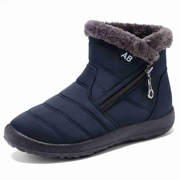 Botas femininas fofas botas de neve forradas de lã grossa com botas quentes de tornozelo com zíper disponíveis ao ar livre no inverno L230711